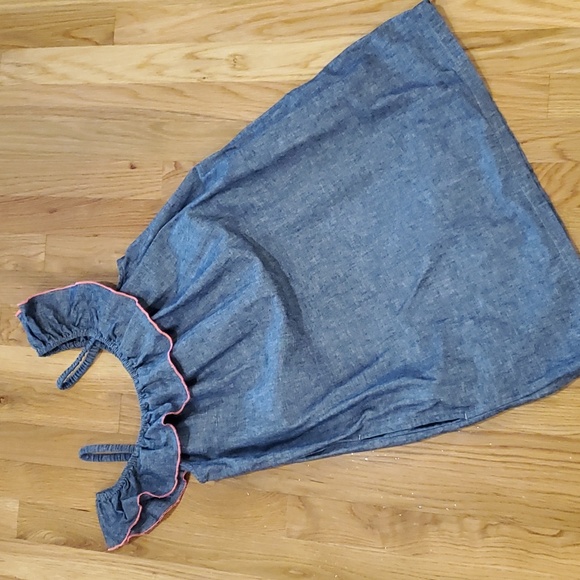 Tea Collection Ruffle Neck Dress Cotton Linen Girls 12 - Picture 2 of 5